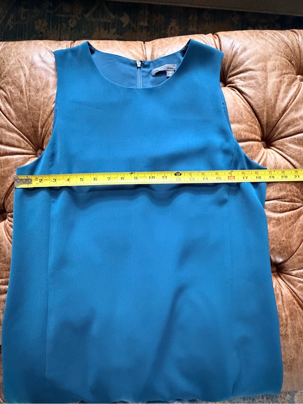 Vince Teal Shift Dress Women's 12 Sleeveless Sheath Work Cocktail Minimalist‎ - Picture 2 of 6